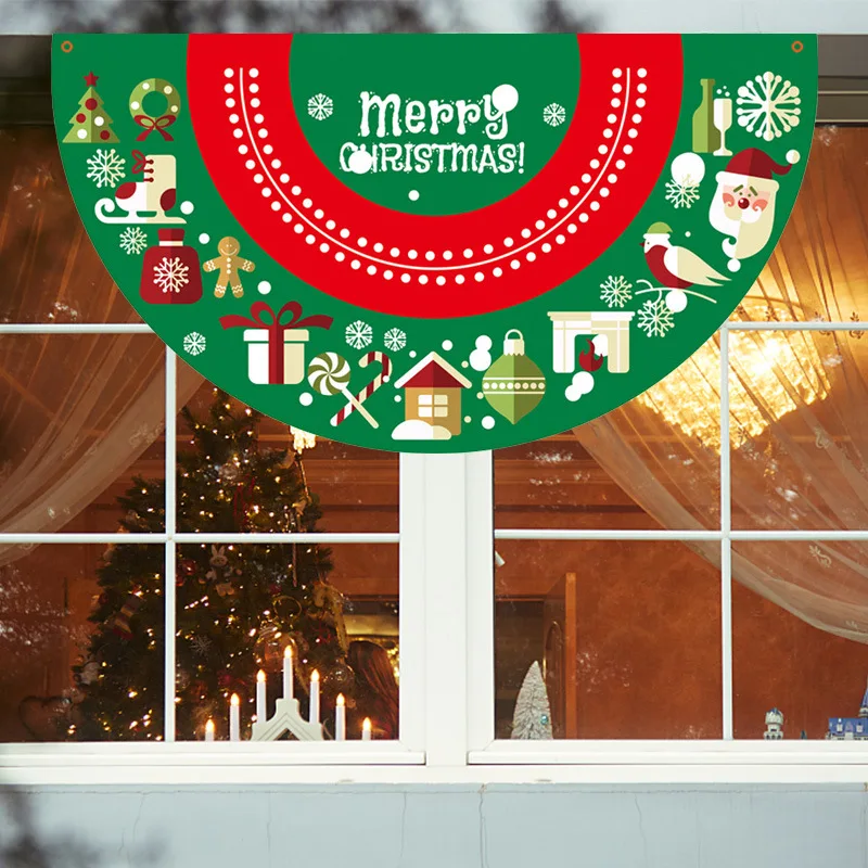 

Christmas Outdoor Fan-shaped Flag Banner Cristmas Drop Ornament Xmas Navidad Gift New Year 2023 Christmas Decor for Home 2022