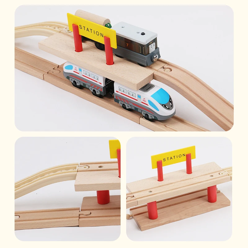 Train Track Accessories Deck Station Boys toys Double wooden with S track compatible suitable for a variety of wooden tracks
Train Track Accessories Deck Station Boys toys Double wooden with S track compatible suitable for a variety of wooden tracks