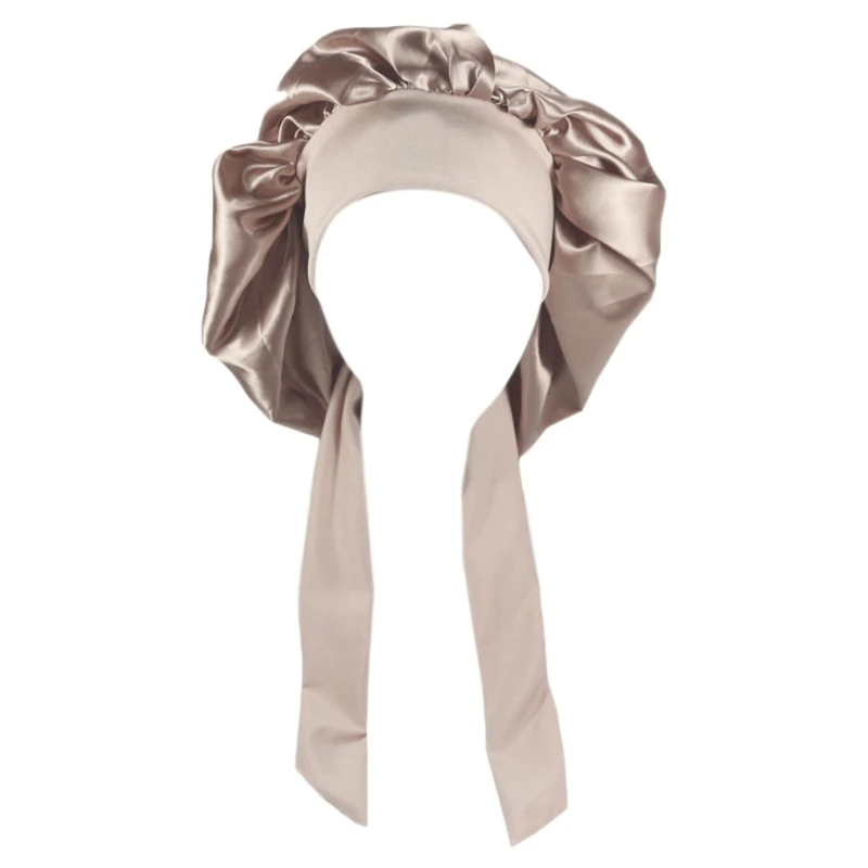 Womens Satin Bonnet with Wide Stretch Ties Long Hair Care Girls Night Sleep Hat Hair Silky Head Wrap Shower Drop Shipping
Womens Satin Bonnet with Wide Stretch Ties Long Hair Care Girls Night Sleep Hat Hair Silky Head Wrap Shower Drop Shipping