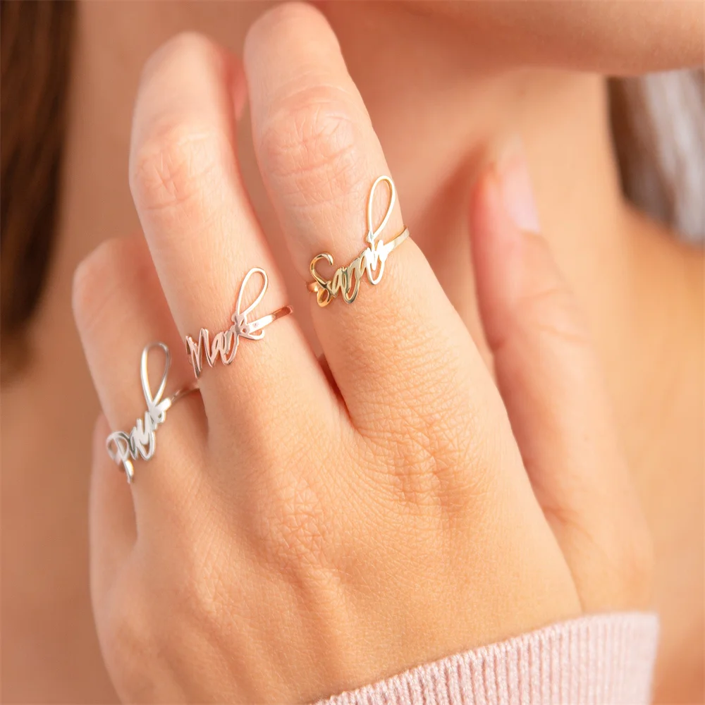 Custom Name Ring Woman Stainless Steel Rings Finger Ring Gold Plated Rings Femme Wedding Rings Couple Gift Mother Family Rings
Custom Name Ring Woman Stainless Steel Rings Finger Ring Gold Plated Rings Femme Wedding Rings Couple Gift Mother Family Rings