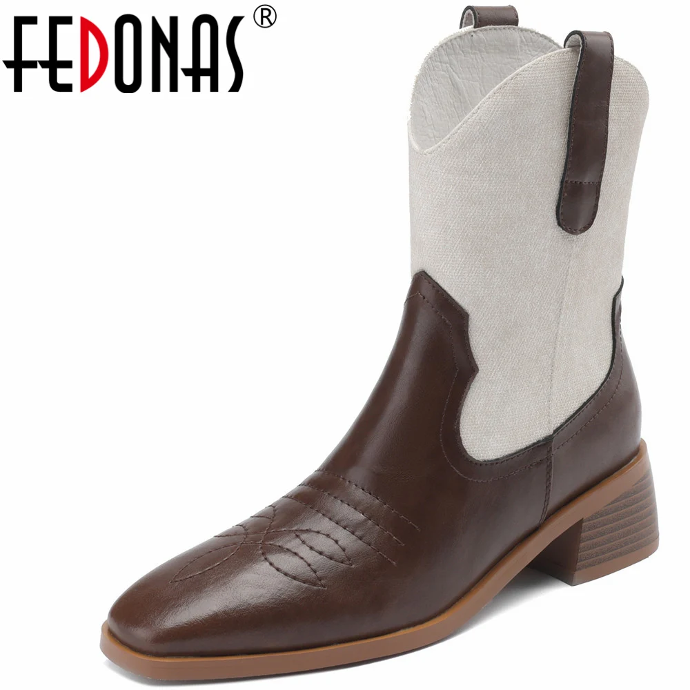 FEDONAS Fashion Splicing Women Ankle Boots Genuine Leather Mixed Colors Office Lady Shoes Woman Thick Heels Autumn Winter 2023
FEDONAS Fashion Splicing Women Ankle Boots Genuine Leather Mixed Colors Office Lady Shoes Woman Thick Heels Autumn Winter 2023