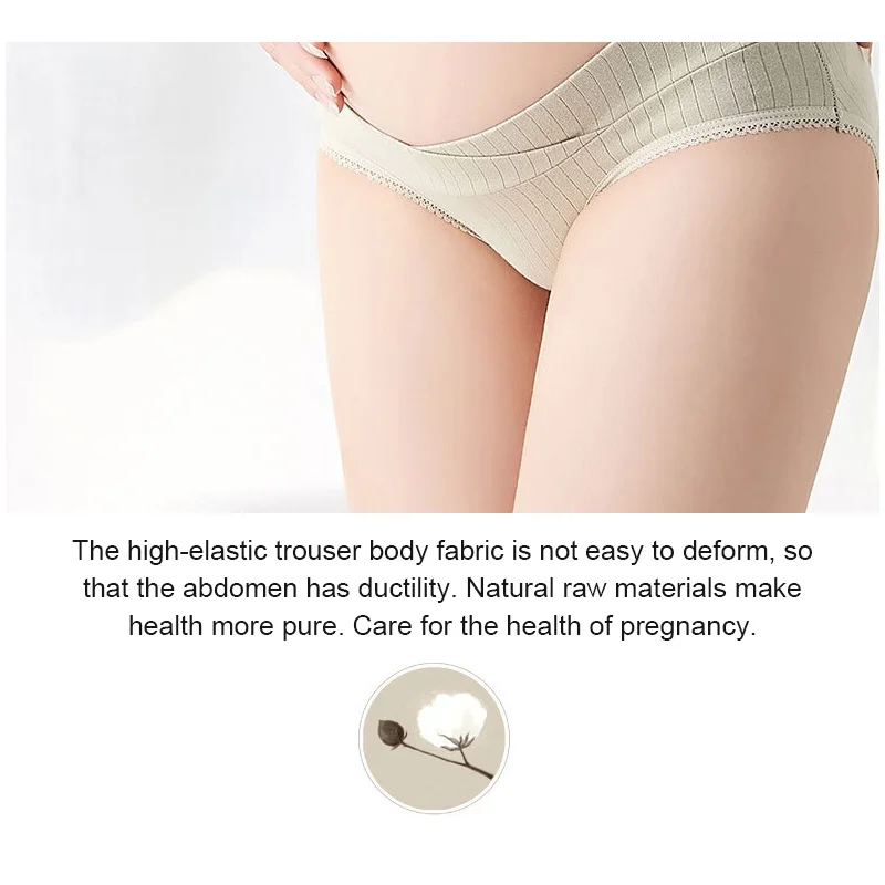 

Soft Pregnant Underwear Low-waist Belly Lift Cotton Large Size Threaded Breathable Panties For Post-natal Pregnancy Mom
