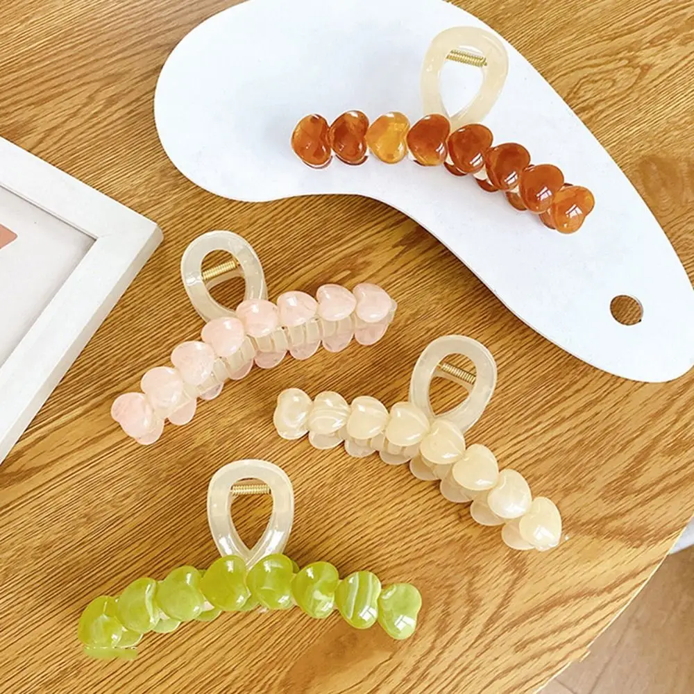 Elegant Sweet Jelly Color Love Heart Hair Claw Large Crab Clip Ponytail Holder Shark Clip Headdress Hair Accessories For Women
Elegant Sweet Jelly Color Love Heart Hair Claw Large Crab Clip Ponytail Holder Shark Clip Headdress Hair Accessories For Women