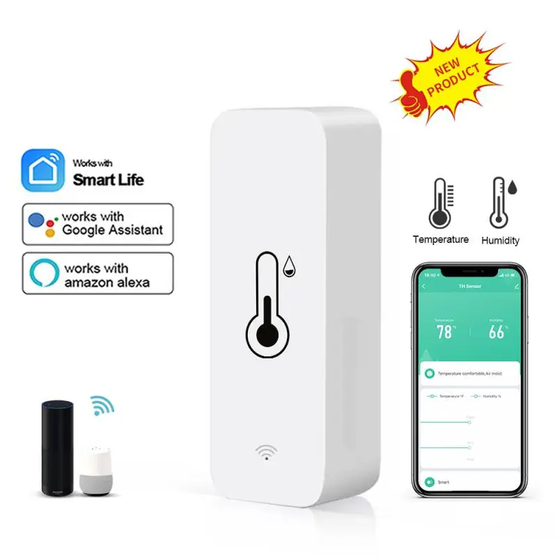 Умный датчик температуры и влажности CoRui WiFi Tuya работает с Alexa и Google Home
Умный датчик температуры и влажности CoRui WiFi Tuya работает с Alexa и Google Home
