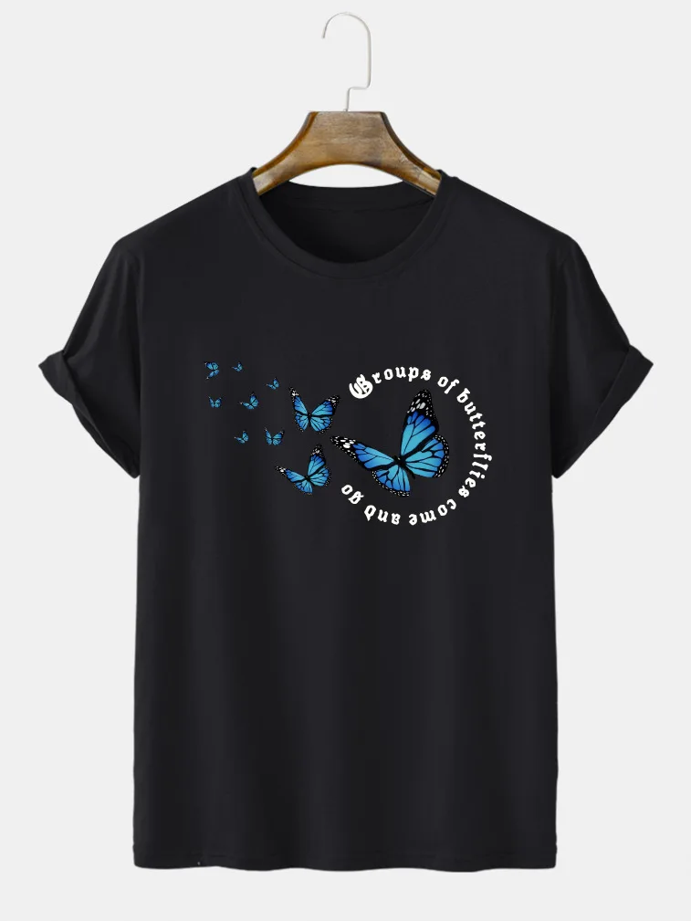 Men's Oversize T-shirt Butterfly Print Cotton Summer European and American Style Simple Casual Loose Round Neck Short Sleeve Top
Men's Oversize T-shirt Butterfly Print Cotton Summer European and American Style Simple Casual Loose Round Neck Short Sleeve Top