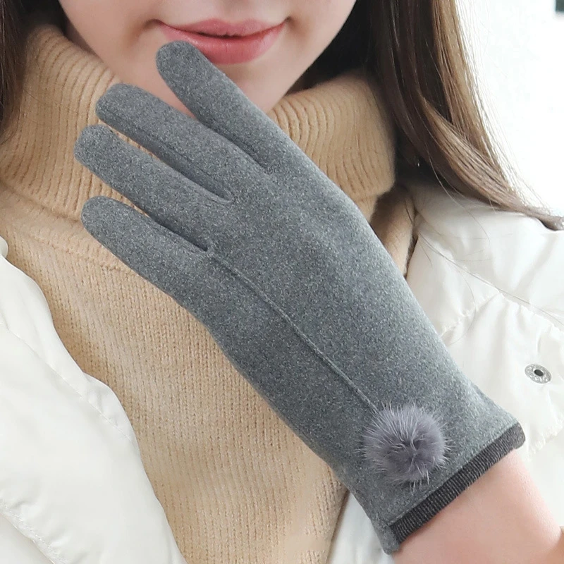 

Женские тонкие винтажные ветрозащитные перчатки для сенсорных экранов, зимние перчатки с закрытыми пальцами, замшевые перчатки, для молоды...