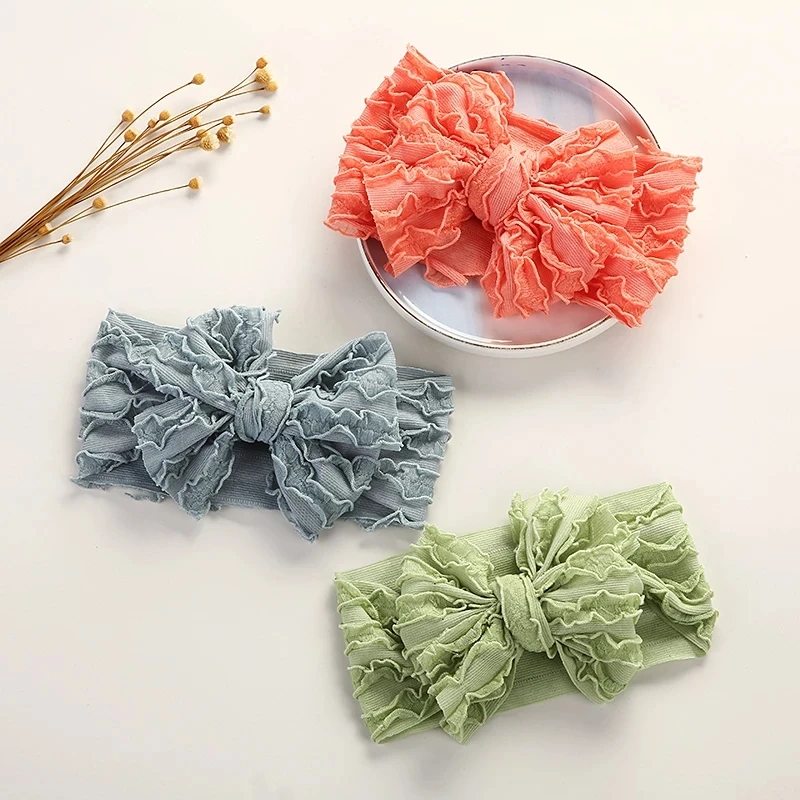 Baby Girls bows Headband kids Turban Lace Pleated Band Bandages For Kids Newborn Headbands Handmade Child hair bows Accessories
Baby Girls bows Headband kids Turban Lace Pleated Band Bandages For Kids Newborn Headbands Handmade Child hair bows Accessories