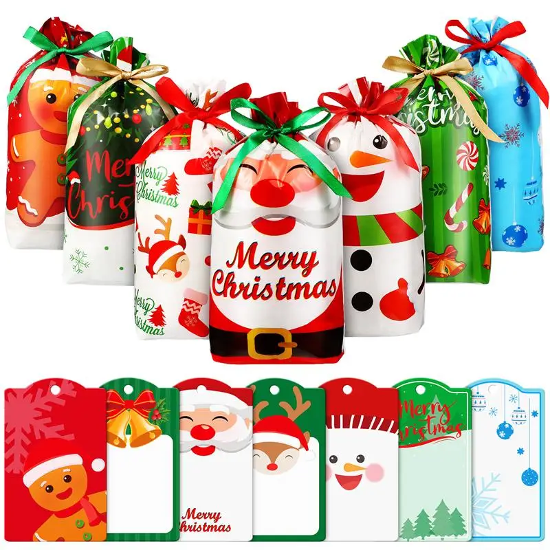 56pcs Christmas Drawstring Bags Candy Party Favor Bags Plastic Treat Bags Goodies Gift Wrapping Bags 
56pcs Christmas Drawstring Bags Candy Party Favor Bags Plastic Treat Bags Goodies Gift Wrapping Bags