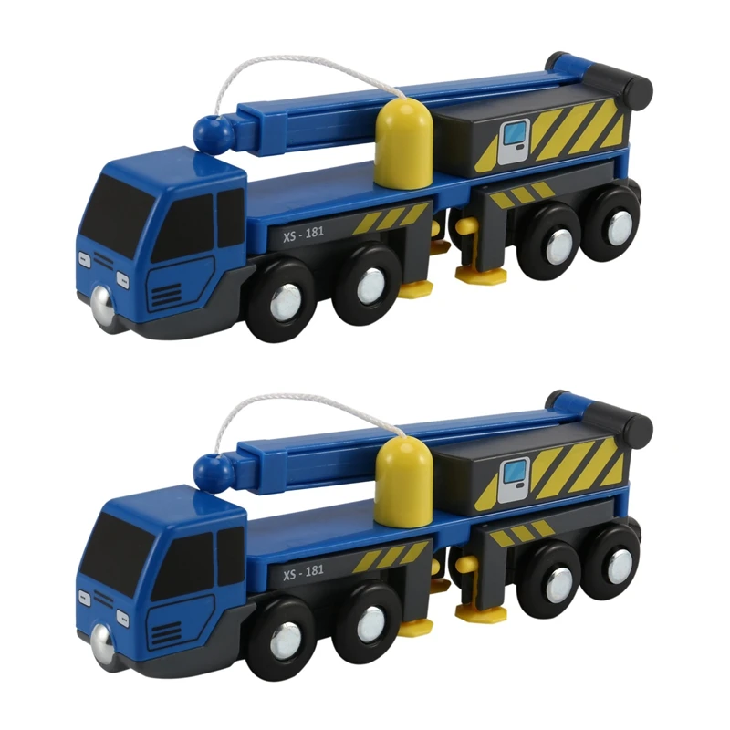 

2X аксессуары, мини-кран, грузовик, игрушка, детская игрушка, совместимая с деревянной железной дорогой