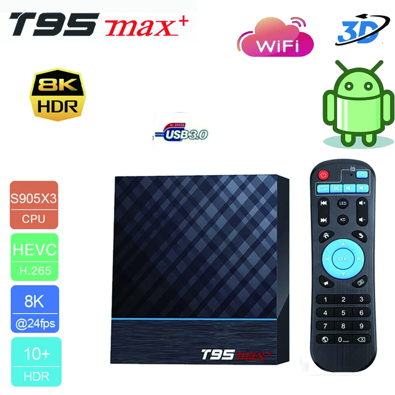 Умная ТВ-приставка HD 8K T95 Max Plus, четырехъядерная, 2,4 ГГц, стандартный Wi-Fi, Android, ТВ-приставка, сетевой медиаплеер Allwinner S905X3
Умная ТВ-приставка HD 8K T95 Max Plus, четырехъядерная, 2,4 ГГц, стандартный Wi-Fi, Android, ТВ-приставка, сетевой медиаплеер Allwinner S905X3