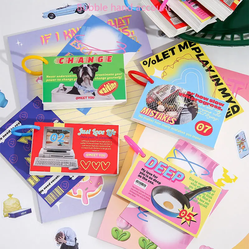 Word book, cute, girly, high-value, blank, portable, back ring, buckle, cardboard, hand card, American retro korean stationery
Word book, cute, girly, high-value, blank, portable, back ring, buckle, cardboard, hand card, American retro korean stationery