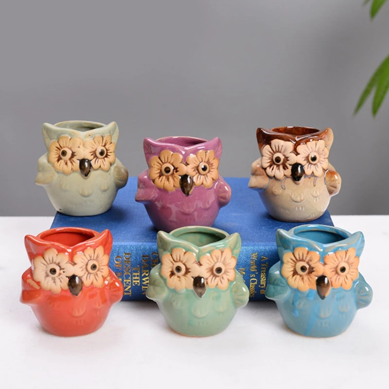 6 Pieces Ceramic Pot for Succulent Bonsai Cute Owl Shaped Pot Garden Patio Yard Balcony Decorative Pot Indoor Plants Pot
6 Pieces Ceramic Pot for Succulent Bonsai Cute Owl Shaped Pot Garden Patio Yard Balcony Decorative Pot Indoor Plants Pot