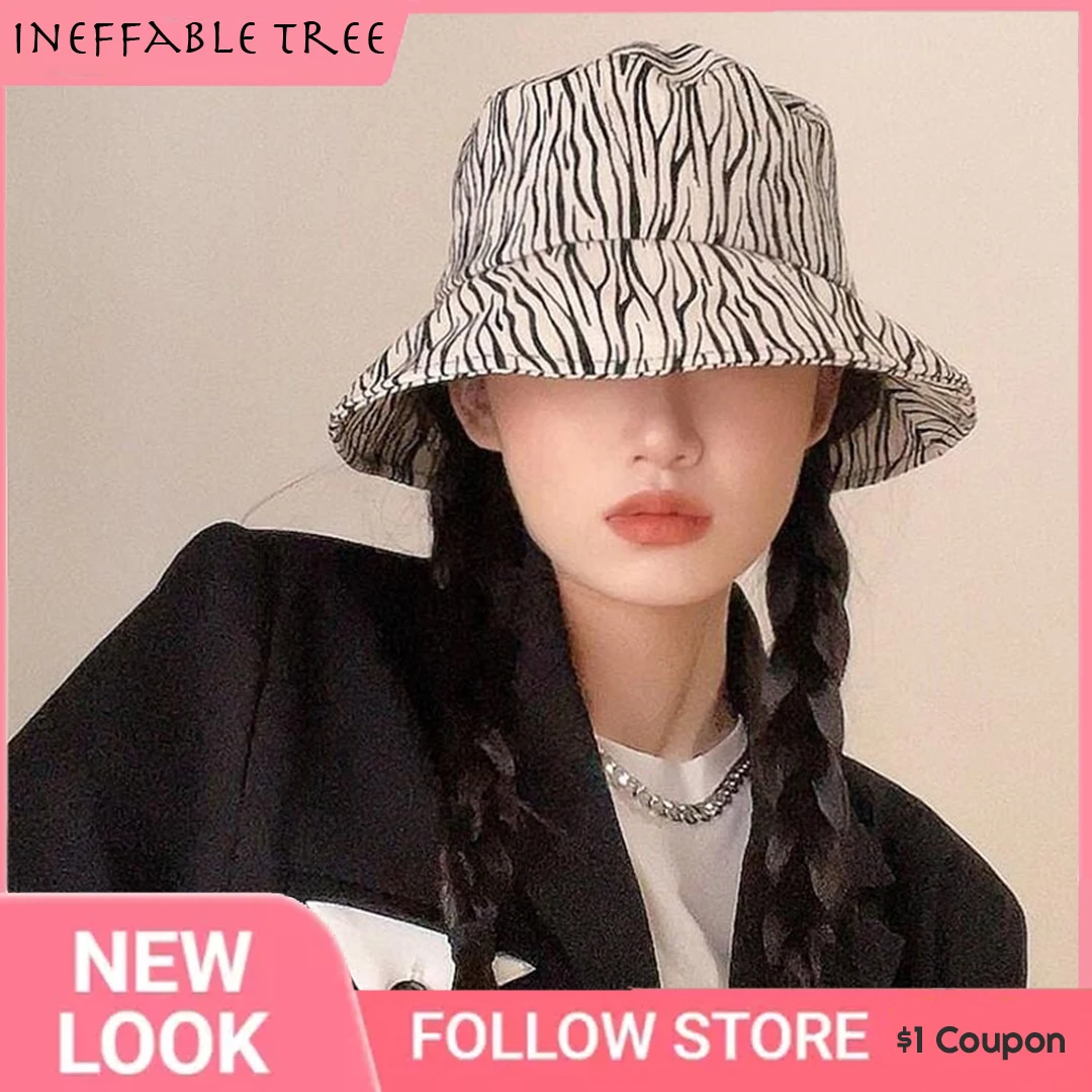 

Korea Zebra Pattern Fisherman Gorra Female Summer Casual All-match Outdoor Travel Bucket Hat Male Cotton Street Hip-hop Sunhat