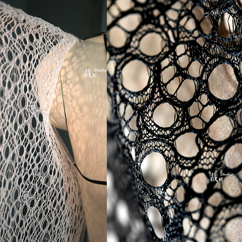 Mesh Designer Fabric High-Grade Mesh Hollow Dot Pattern Texture Lace Fabric Black and White
Mesh Designer Fabric High-Grade Mesh Hollow Dot Pattern Texture Lace Fabric Black and White