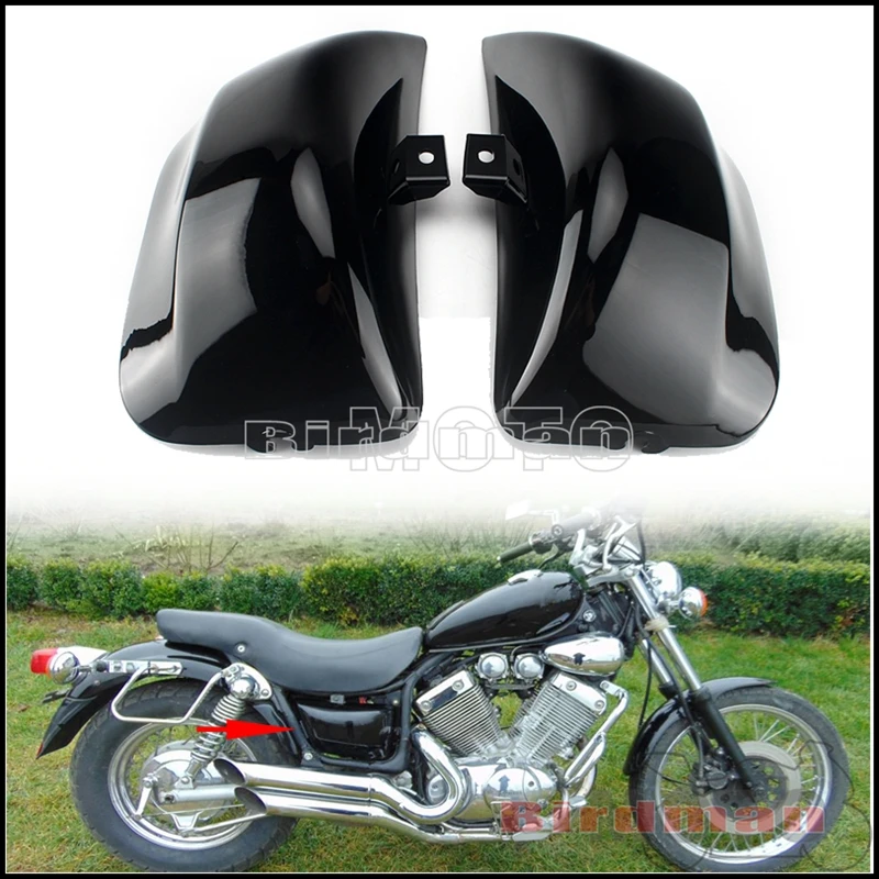 

2X Motorcycle Carbon BlacK Plastic Battery Side Cover Fairing Protector Accessories for Yamaha Virago XV535 XV400 XV 535 XV 400