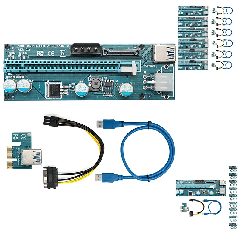 VER016 Adapter Card PCIE 1X To 16X USB3.0 6PIN+4PIN+SATA Graphics Card Extension Cable Adapter Card For BTC Miner 
VER016 Adapter Card PCIE 1X To 16X USB3.0 6PIN+4PIN+SATA Graphics Card Extension Cable Adapter Card For BTC Miner