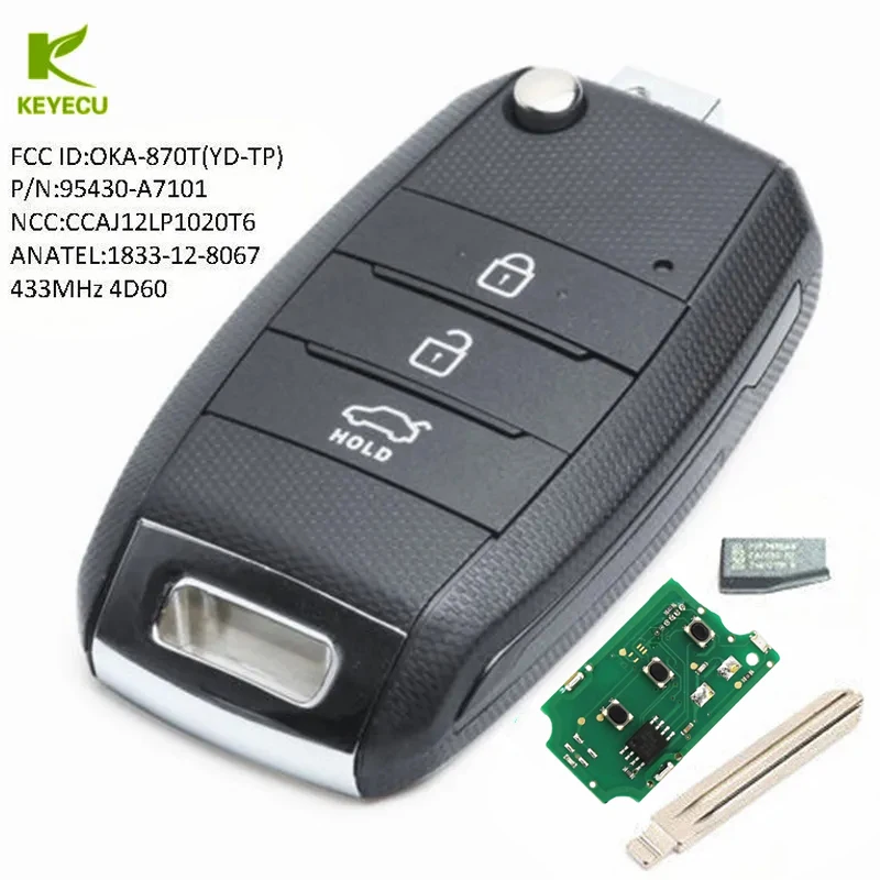 KEYECU Замена обновленный Флип дистанционный брелок 433 МГц 4D60 чип для Kia Cerato 2014 2015 2016 P/N: 95430-A7101,Uncut Blade 33 #
KEYECU Замена обновленный Флип дистанционный брелок 433 МГц 4D60 чип для Kia Cerato 2014 2015 2016 P/N: 95430-A7101,Uncut Blade 33 #