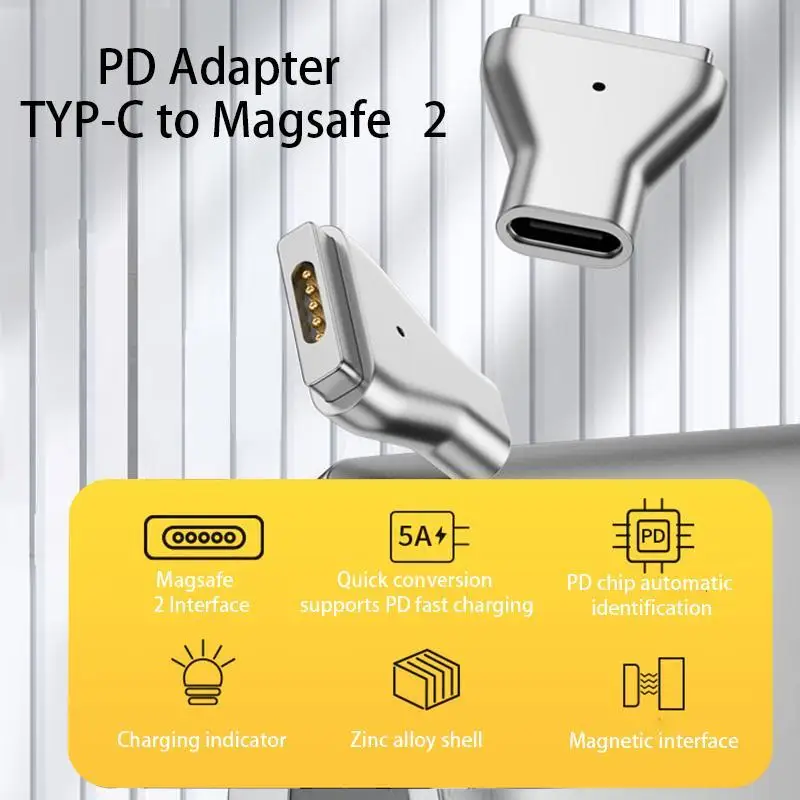 Магнитный зарядный USB-кабель типа C мама для Magsafe2, 5 А, 18,5-20 в, сильный металлический адаптер, оснащенный индикатором зарядки
Магнитный зарядный USB-кабель типа C мама для Magsafe2, 5 А, 18,5-20 в, сильный металлический адаптер, оснащенный индикатором зарядки