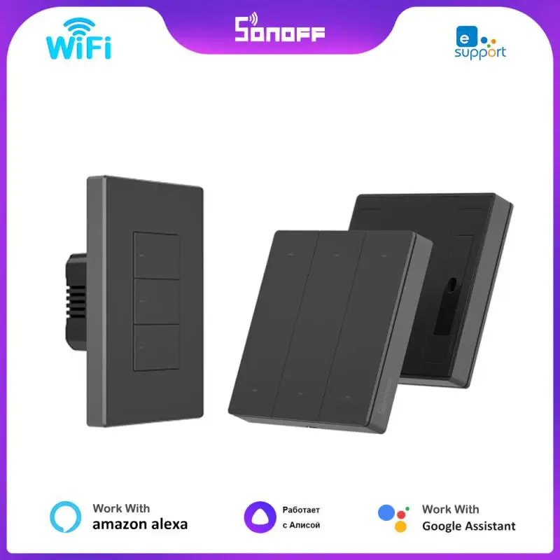 

New SONOFF SwitchMan M5 WiFi Smart Light Switch US/EU 120/80/86 Type 1/2/3 Gang Wall Switch eWelink Via Alexa Google Home Alice