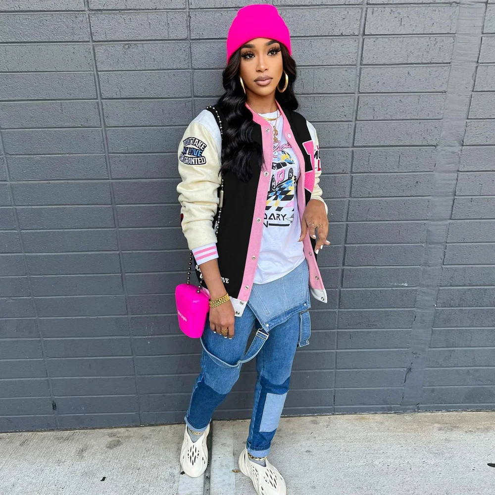 Streetwear Women's Running Baseball Jackets Casual Buttons Up Long Sleeve Loose Coat Active Sportswear Color Block Outerwears
Streetwear Women's Running Baseball Jackets Casual Buttons Up Long Sleeve Loose Coat Active Sportswear Color Block Outerwears