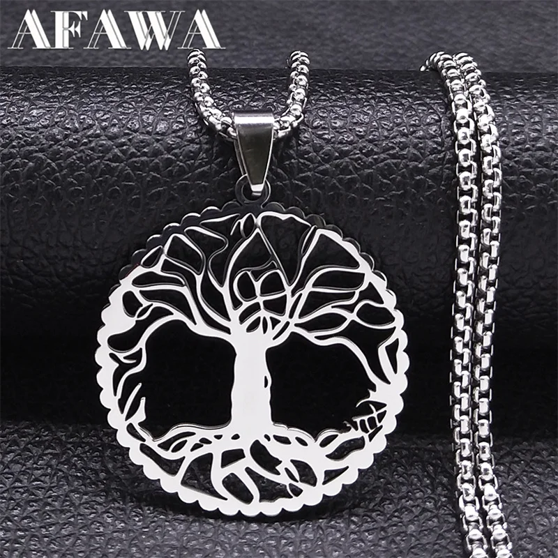 Fashion Tree of Life Silver Color Chain Necklaces for Women Stainless Steel Plant Necklace Jewelry arbol de la vida N4628S01
Fashion Tree of Life Silver Color Chain Necklaces for Women Stainless Steel Plant Necklace Jewelry arbol de la vida N4628S01