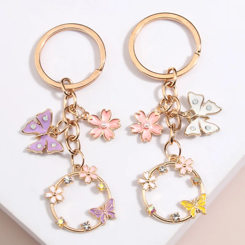 Cute Enamel Keychain Butterfly Sakura Flower Key Ring Garden Key Chains Friendship Gifts For Women Girls DIY Handmade Jewelry
Cute Enamel Keychain Butterfly Sakura Flower Key Ring Garden Key Chains Friendship Gifts For Women Girls DIY Handmade Jewelry