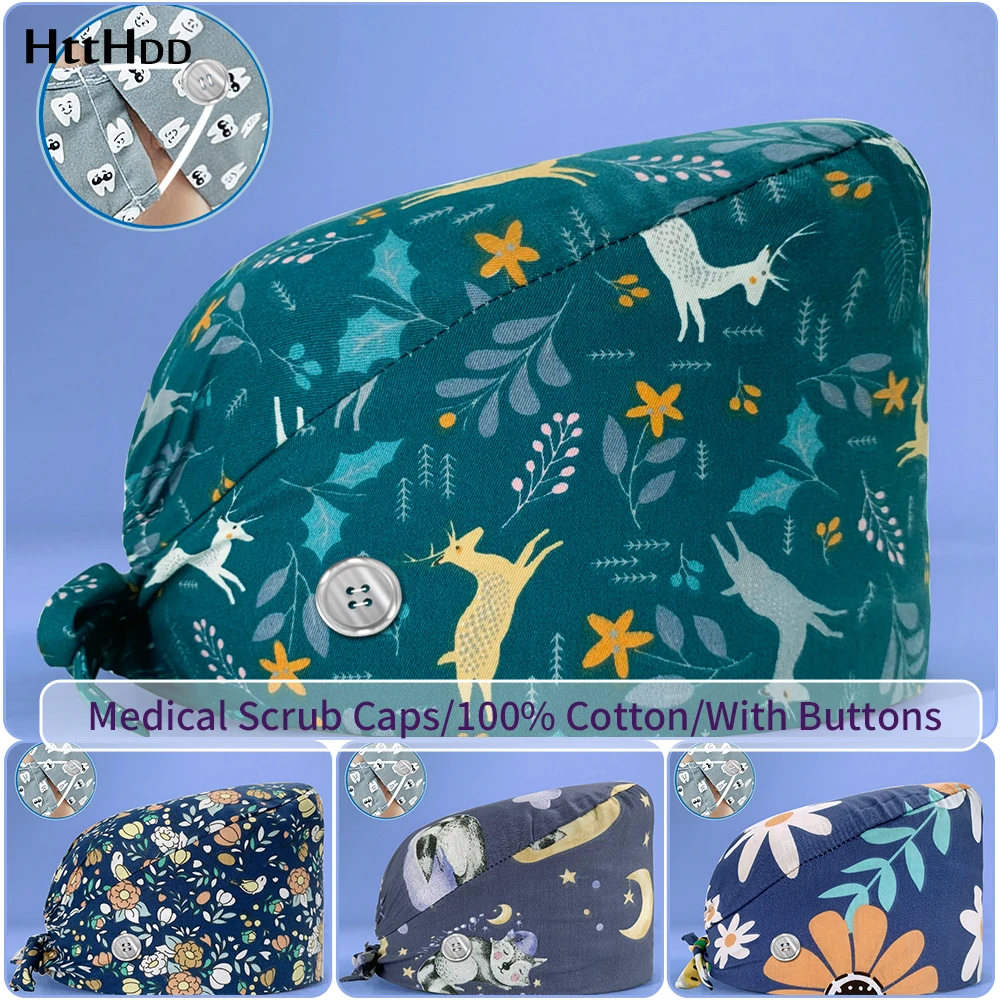 Surgical Cap Baotou Hat Cotton Button Cap Floral Print Medical Student Nurse Cap Surgical Cap Sweat-absorbent Towel Doctor Hat
Surgical Cap Baotou Hat Cotton Button Cap Floral Print Medical Student Nurse Cap Surgical Cap Sweat-absorbent Towel Doctor Hat