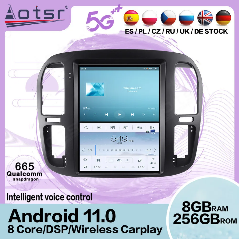 Qualcomm Tesla Screen Android 11 Car Radio Receiver For Toyota Land Cruiser LC100 1998 1999 2000 2001 2002 GPS Stereo Head Unit
Qualcomm Tesla Screen Android 11 Car Radio Receiver For Toyota Land Cruiser LC100 1998 1999 2000 2001 2002 GPS Stereo Head Unit