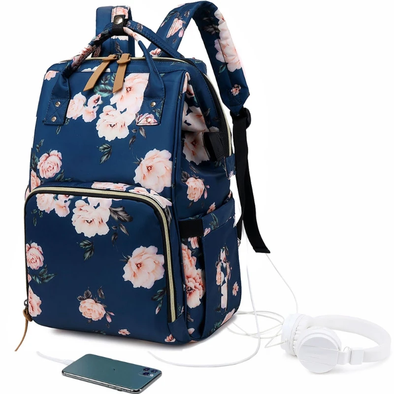 Floral Diaper Bag Backpack Large Baby Bag, Multi-functional Travel Back Pack Built-in USB Charging Port
Floral Diaper Bag Backpack Large Baby Bag, Multi-functional Travel Back Pack Built-in USB Charging Port
