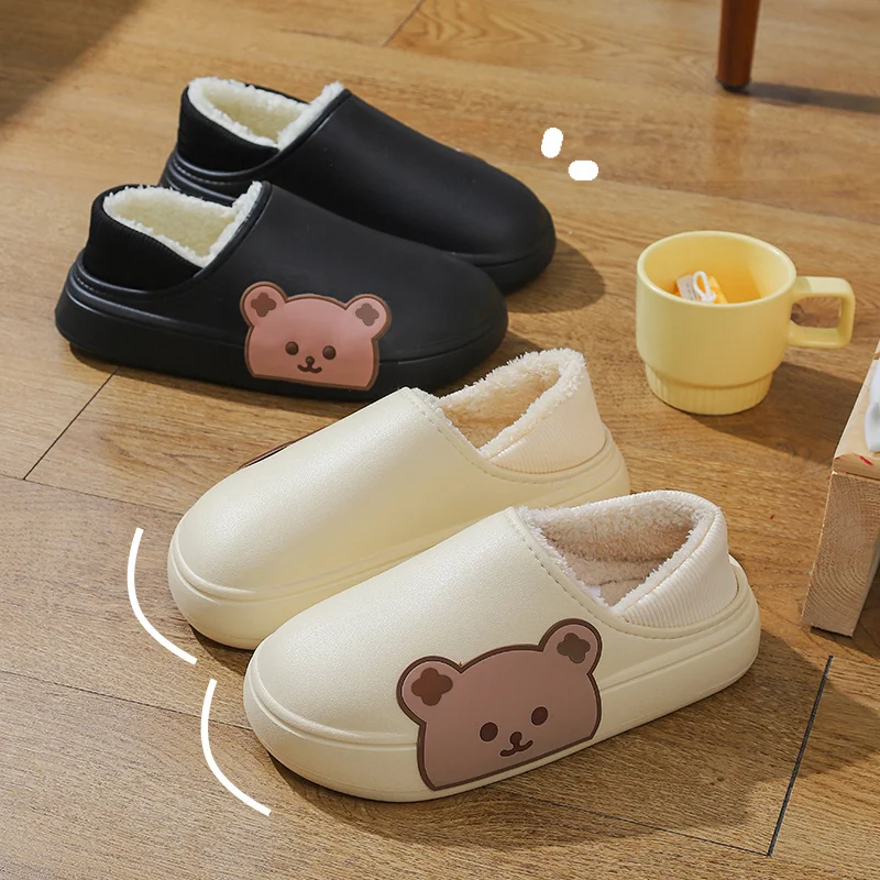 Winter Women Men Slippers Thick Platform Waterproof Cotton Shoes Indoor Warm Fur Flat Slides Non-slip Cute Bear Cartoon Slipper
Winter Women Men Slippers Thick Platform Waterproof Cotton Shoes Indoor Warm Fur Flat Slides Non-slip Cute Bear Cartoon Slipper
