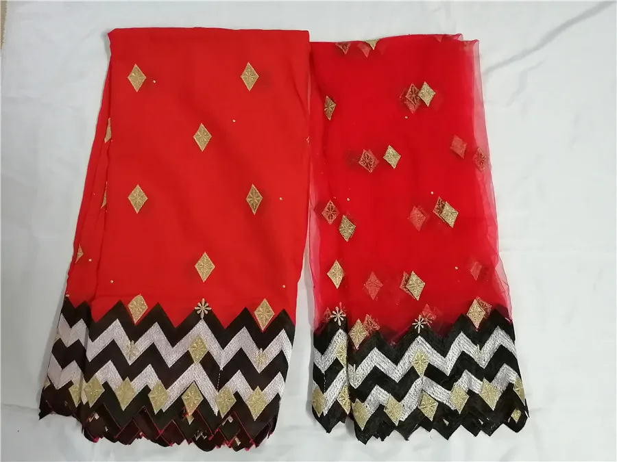 5Yards Red African Cotton Embroidery Swiss Voile Lace Fabric With 2Y Nigerian Tulle Net Mesh Scarf Material Set For Dress CCV1
5Yards Red African Cotton Embroidery Swiss Voile Lace Fabric With 2Y Nigerian Tulle Net Mesh Scarf Material Set For Dress CCV1