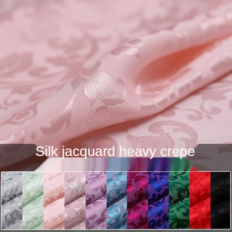 Mulberry Silk Pure Real Crepe Fabric By The Meter for Cheongsam Dress Skirt Fabrics Chinese Thin Jacquard Printed Brocade Sewing
Mulberry Silk Pure Real Crepe Fabric By The Meter for Cheongsam Dress Skirt Fabrics Chinese Thin Jacquard Printed Brocade Sewing