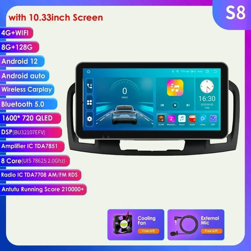 10,33 "Android 14, умные автомобильные системы, поддержка OBD DAB RDS BT, беспроводной Carplay Android Auto для Buick Regal Opel Insignia 2009-2013
10,33 "Android 14, умные автомобильные системы, поддержка OBD DAB RDS BT, беспроводной Carplay Android Auto для Buick Regal Opel Insignia 2009-2013