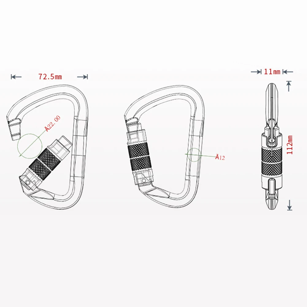 25KN Climbing Carabiner Clip Hook Auto Locking Heavy Duty Aluminum D-Ring Screw Lock For Outdoor Rock Climbing Accessories
25KN Climbing Carabiner Clip Hook Auto Locking Heavy Duty Aluminum D-Ring Screw Lock For Outdoor Rock Climbing Accessories