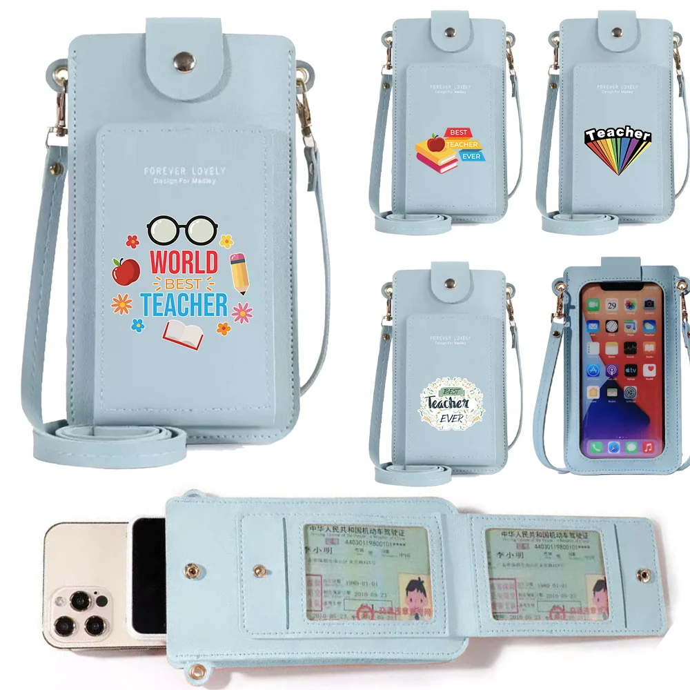 Women Mobile Phone Bag Crossbody Mini Pouch Leather Phone Card Wallet Fashion Touch Screen Shoulder Bags Teacher Print Handbags
Women Mobile Phone Bag Crossbody Mini Pouch Leather Phone Card Wallet Fashion Touch Screen Shoulder Bags Teacher Print Handbags