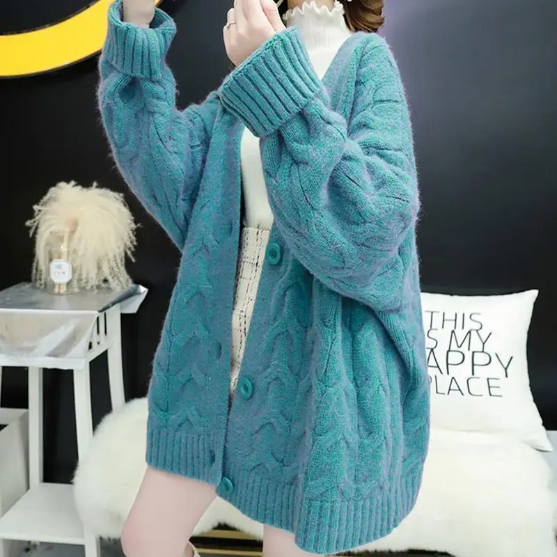 Thick Knitted Cardigan Long Bat Sleeve Single Breasted Sweater Coats Korean Fashion Streetwear Manteau Solid Color Knitwear Warm
Thick Knitted Cardigan Long Bat Sleeve Single Breasted Sweater Coats Korean Fashion Streetwear Manteau Solid Color Knitwear Warm