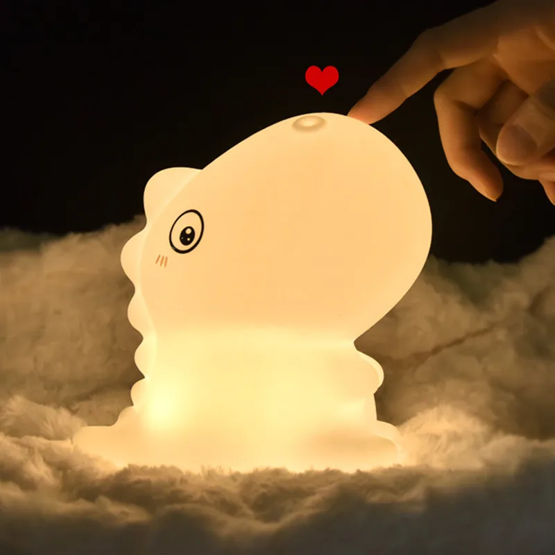 Night light silicone dinosaur children LED rechargeable eye protection lamp bedroom bedside pat colorful atmosphere night light
Night light silicone dinosaur children LED rechargeable eye protection lamp bedroom bedside pat colorful atmosphere night light
