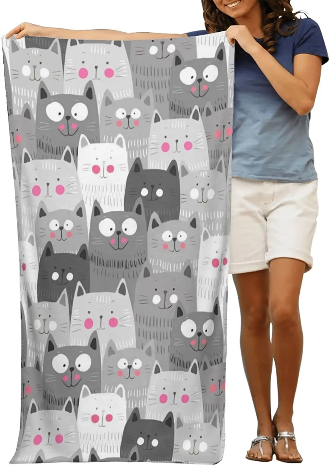 Большое пляжное полотенце с милыми мультяшными кошками для ванной, путешествий, улицы, легкие мягкие полотенца, одеяло, супервпитывающий подарок
Большое пляжное полотенце с милыми мультяшными кошками для ванной, путешествий, улицы, легкие мягкие полотенца, одеяло, супервпитывающий подарок