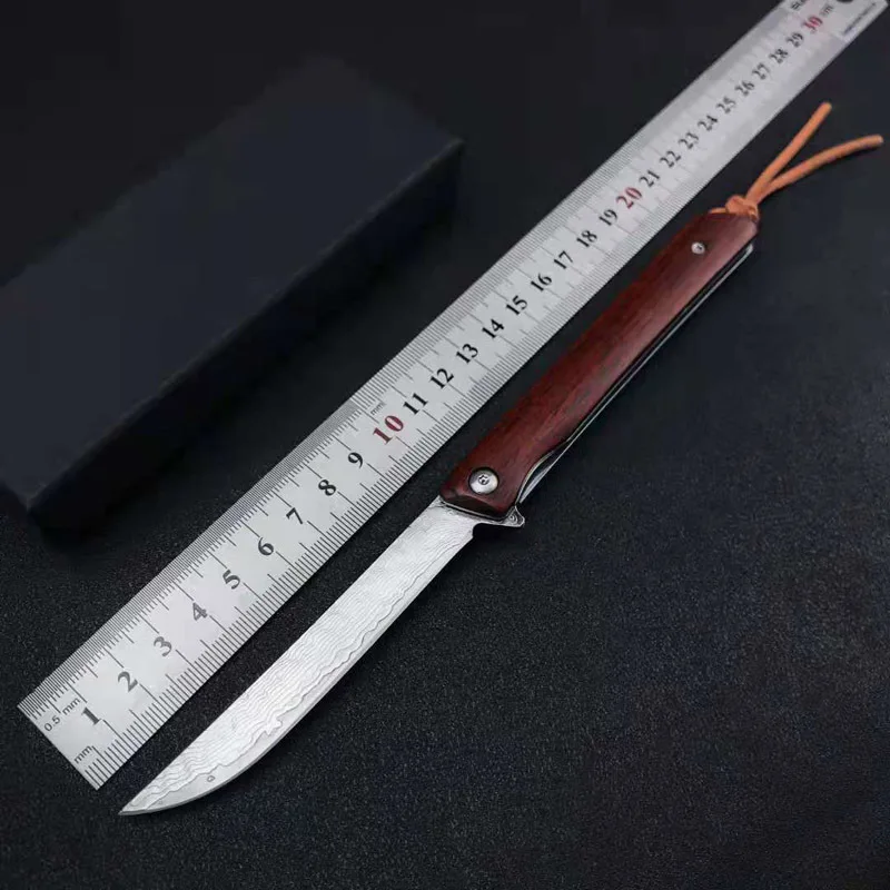 Slim Wooden Handle Bearing Quick-opening Folding Knife Camping Outdoor Survival High Hardness Damascus Sharp Portable Knife
Slim Wooden Handle Bearing Quick-opening Folding Knife Camping Outdoor Survival High Hardness Damascus Sharp Portable Knife