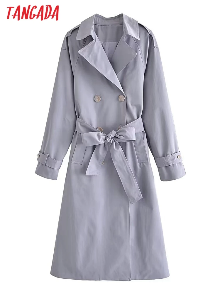 Tangada Women Blue Trench Coat with Belt 2022 Autumn Elegant Female Outwear Windbreak 6M13
Tangada Women Blue Trench Coat with Belt 2022 Autumn Elegant Female Outwear Windbreak 6M13