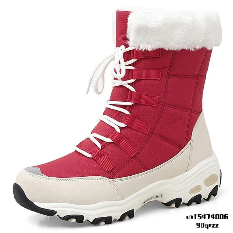 Quality Waterproof Winter Women Boots Keep Warm Mid-Calf Snow Boots Ladies Lace-up Comfortable Short Boots Outdoor Sneakers 
Quality Waterproof Winter Women Boots Keep Warm Mid-Calf Snow Boots Ladies Lace-up Comfortable Short Boots Outdoor Sneakers