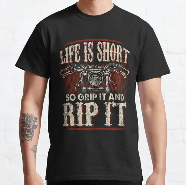 Мужская Байкерская мотоциклетная футболка Life Is Short Grip It Rip It Gift Dad для CFMOTO Aprilia Ghezzi Cagiva BMW Buell KTM
Мужская Байкерская мотоциклетная футболка Life Is Short Grip It Rip It Gift Dad для CFMOTO Aprilia Ghezzi Cagiva BMW Buell KTM