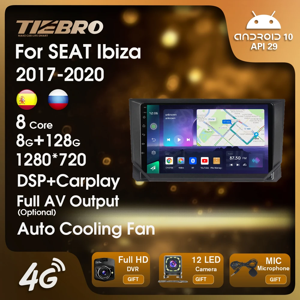 Автомагнитола TIEBRO на Android для SEAT Ibiza 2017-2020, аудио, стерео, автомобильный мультимедийный видеоплеер, навигатор для Carplay, GPS, 2Din Carplay
Автомагнитола TIEBRO на Android для SEAT Ibiza 2017-2020, аудио, стерео, автомобильный мультимедийный видеоплеер, навигатор для Carplay, GPS, 2Din Carplay