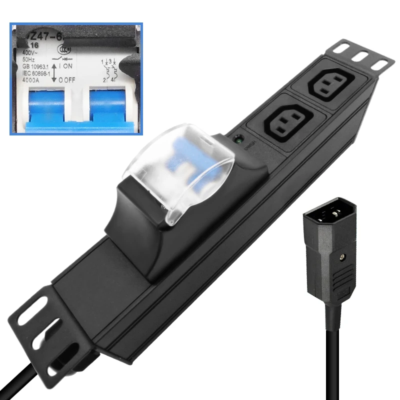 IEC 320 C13 Socket Server Rack Cabinet 1U PDU Power Strip with 16A Air Switch 2 Socket 2M Extension Cord AU US UK EU C14 Plug
IEC 320 C13 Socket Server Rack Cabinet 1U PDU Power Strip with 16A Air Switch 2 Socket 2M Extension Cord AU US UK EU C14 Plug