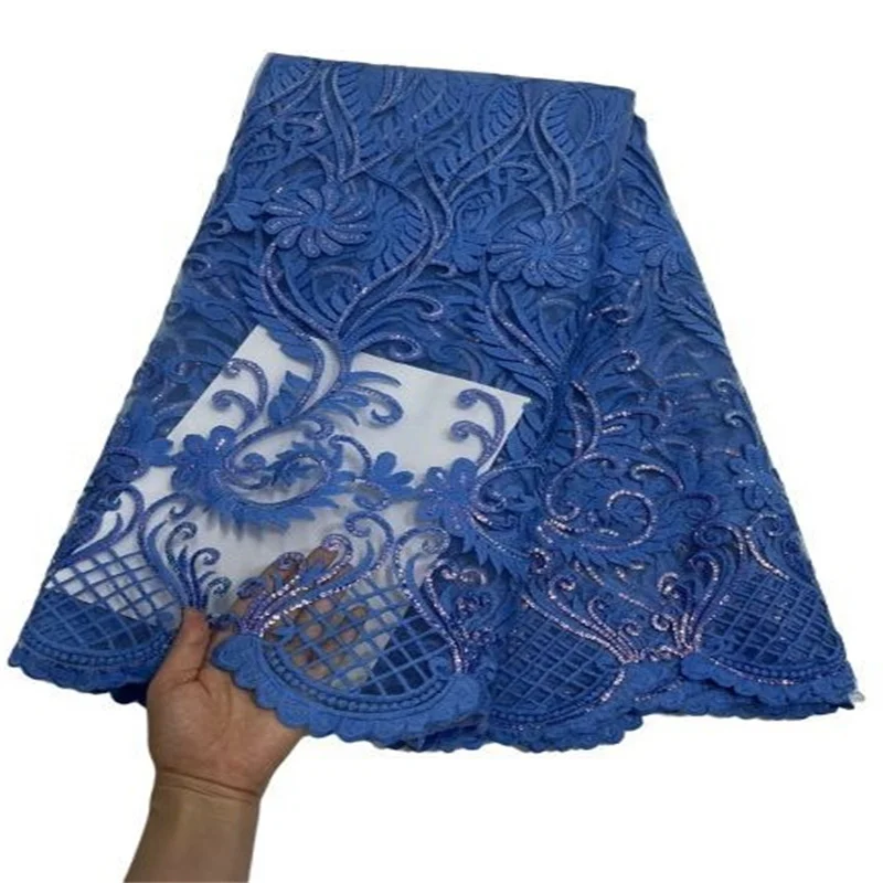White French Sequin Tulle Lace Fabric 2022 Blue Hot Sale Nigerian Mesh Lace Fabric 5Yards African Lace Fabric For Wedding Party
White French Sequin Tulle Lace Fabric 2022 Blue Hot Sale Nigerian Mesh Lace Fabric 5Yards African Lace Fabric For Wedding Party