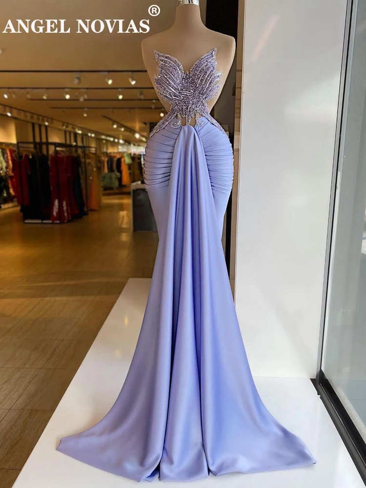 ANGEL NOVIAS Long Mermaid Lavender Satin Evening Dresses 2022 with Beadings Robe De Soiree De Mariage Wedding Engagement Dress
ANGEL NOVIAS Long Mermaid Lavender Satin Evening Dresses 2022 with Beadings Robe De Soiree De Mariage Wedding Engagement Dress