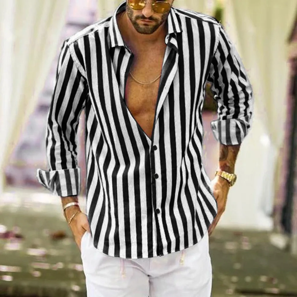 Fashio Dress Down Button Casual Shirts Striped Vertical Slim Fit Long Sleeve Men Men Shirts Plain Cotton T Shirts for Men
Fashio Dress Down Button Casual Shirts Striped Vertical Slim Fit Long Sleeve Men Men Shirts Plain Cotton T Shirts for Men