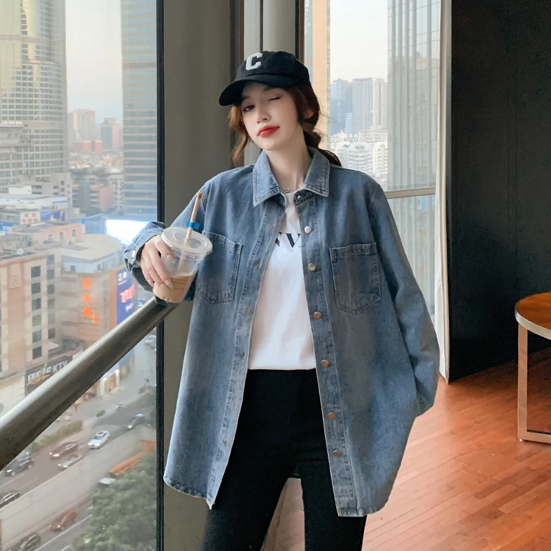 YZJNH Autumn Vintage Denim Shirt Jacket For Women Korean Version Loose Fitting Long Sleeved Casual Shirt Top For Women
YZJNH Autumn Vintage Denim Shirt Jacket For Women Korean Version Loose Fitting Long Sleeved Casual Shirt Top For Women