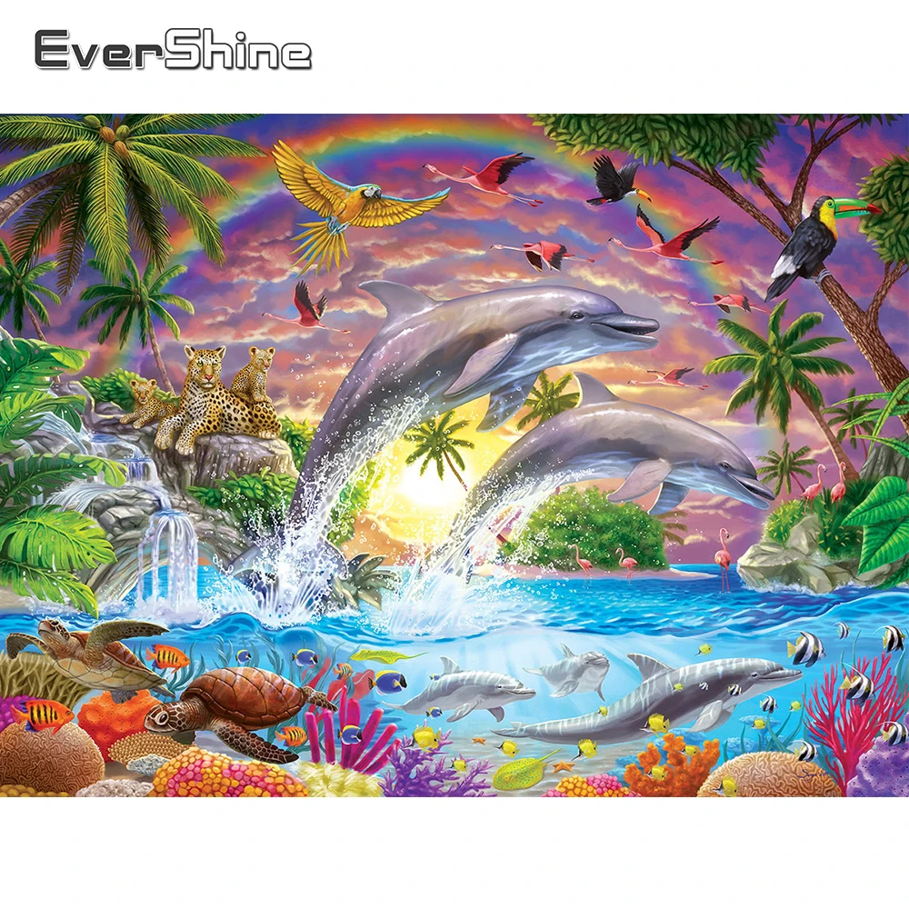 EverShine Diamond Embroidery Dolphin Leopard New Arrival Mosaic Seaside Sunset Full Square Drill Animal Painting Decor For Home
EverShine Diamond Embroidery Dolphin Leopard New Arrival Mosaic Seaside Sunset Full Square Drill Animal Painting Decor For Home