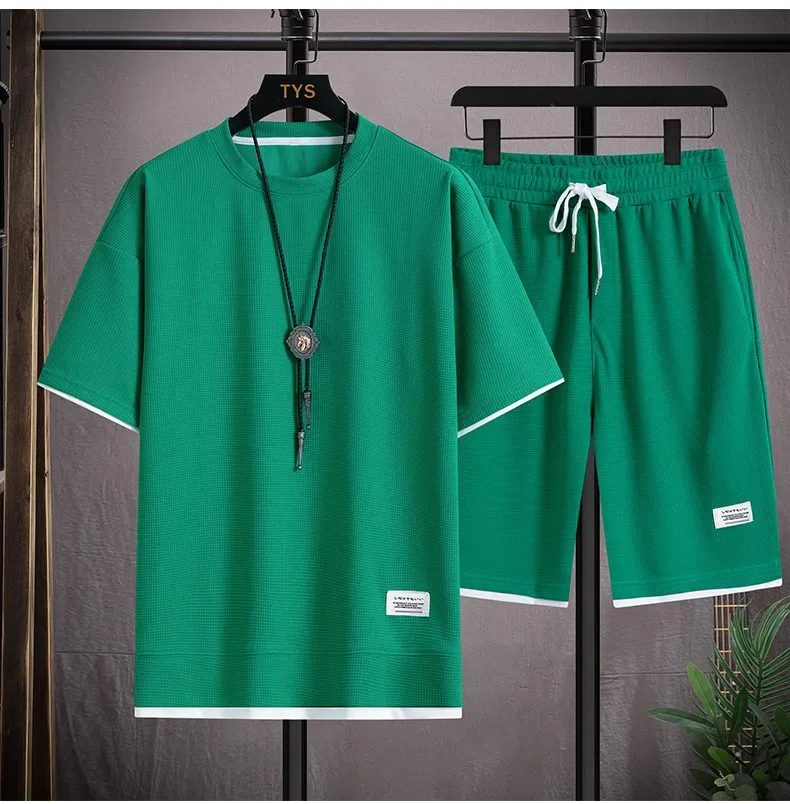 2023 Summer Popularity Men's Beach Brand Two Piece Set Casual T-Shirt and Mens Sports Suit Fashion ShortSleeve Tracksuit
2023 Summer Popularity Men's Beach Brand Two Piece Set Casual T-Shirt and Mens Sports Suit Fashion ShortSleeve Tracksuit
